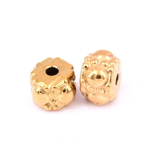 Kaufen Sie Perlen in der Schweiz Rondellperle Goldener Edelstahl 7x7mm - Loch: 1.6mm (2)