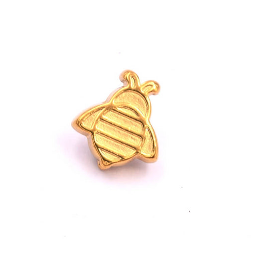 Kaufen Sie Perlen in der Schweiz Bienenperle aus goldenem Edelstahl 12x11mm - Loch: 1,2mm (1)