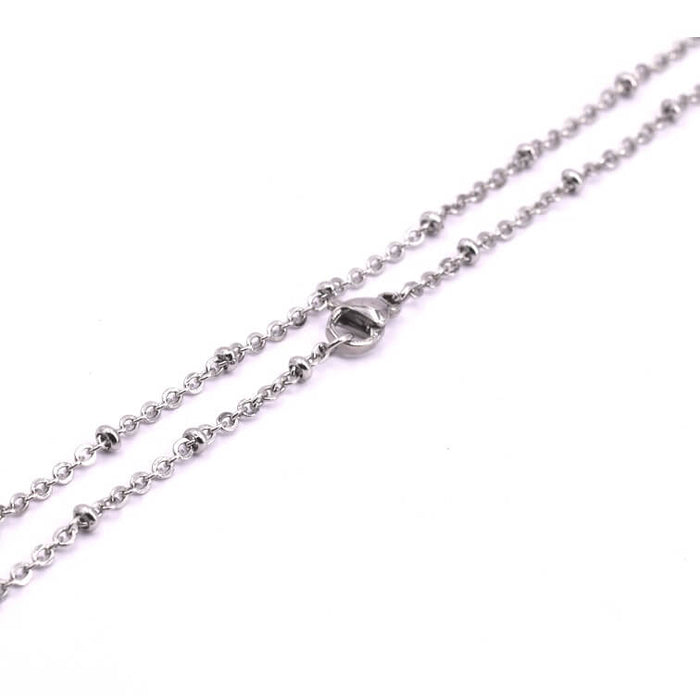 Collier chaine satellite acier inoxydable 50cm 2x2.5mm (1)