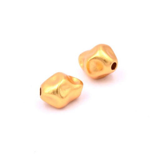 Kaufen Sie Perlen in der Schweiz Gebeulte Perle, goldene Messingqualität 6 x 7 mm – Loch: 1 mm (2)