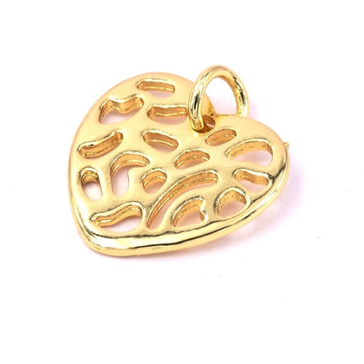 Pendentif coeur laiton doré 17x18mm - Trou: 3.5mm (1)