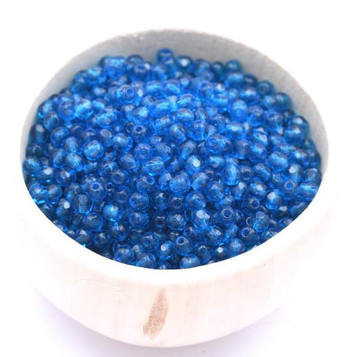 Firepolish Facettierte Perle Capri Blue 3mm (50)