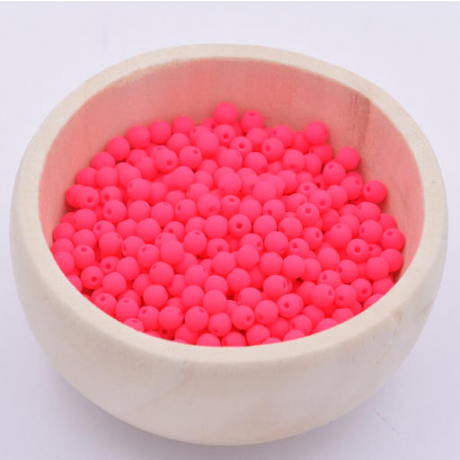 Tschechische runde Perlen Neon Pink 3mm (30)