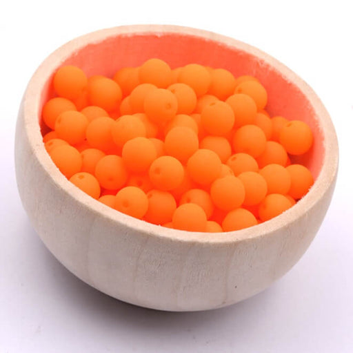 Perle ronde de Bohème fluo Neon Orange 6mm (50 perles)