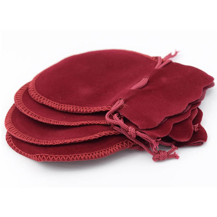 Pochette forme bourse polyester bordeaux 12x8mm (4)