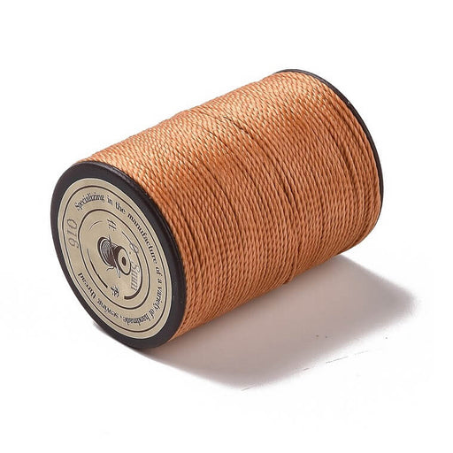 Achat Cordon polyester torsadé ciré Brésilien marron camel 0.8mm (bobine 50m)