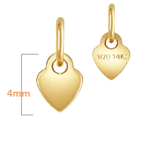 Kaufen Sie Perlen in der Schweiz Flaches Herz mit Ring Oval silber 925 und 24K Gold 4mm (1)