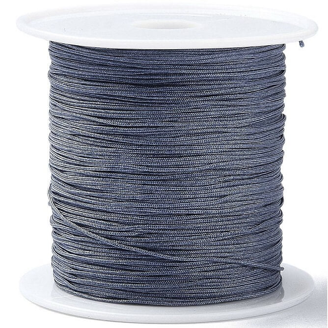 Cordon nylon tressé 0.4mm bleu acier (5m)