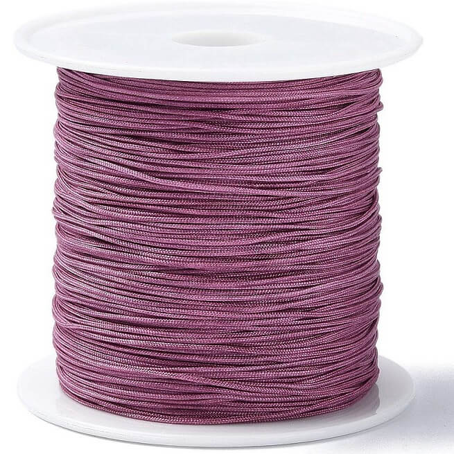 Cordon nylon tressé violet vieux rose - 0.4mm (5m)