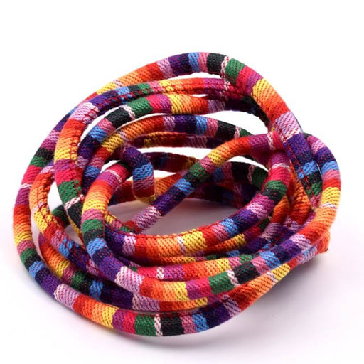 Achat Cordon rond coton ethnique couleur mix 7x5mm (2m)