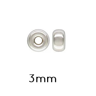 Achat Perle rondelle heishi argent 925 3mm - Trou: 1.1mm (10)