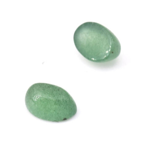 Ovaler Cabochon aus natürlichem grünem Aventurin, 6 x 4 mm (2)