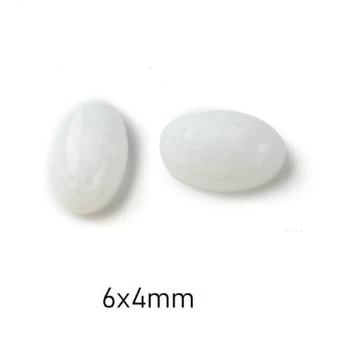 Achat Cabochon ovale en jade blanc 6x4mm (2)