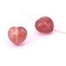 Perle en forme de coeur en Quartz fraise poli 12mm - trou: 1mm (1)