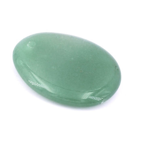 Achat Pendentif ovale galet plat Aventurine verte 40x32mm - Trou: 2mm (1)