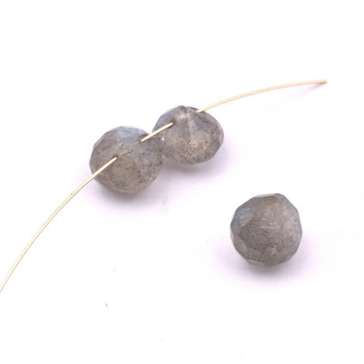 Perle oignon à facettes en Labradorite 6x7mm - Trou: 0.4mm (1)