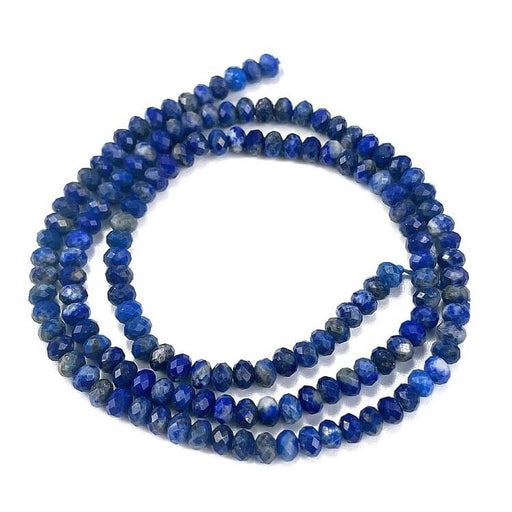 Achat Perle rondelle à facettes Lapis lazuli 3.5-4x2.5-3mm (1 Fil-38cm)