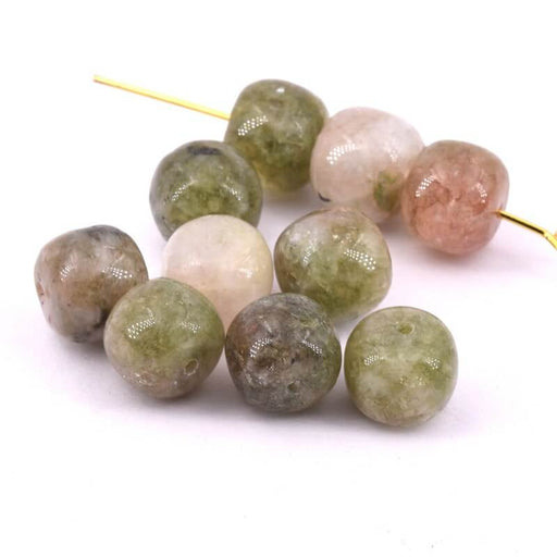 Achat Perles large rondelle jade teinté vert 10x9mm-Trou :1.2mm (10)