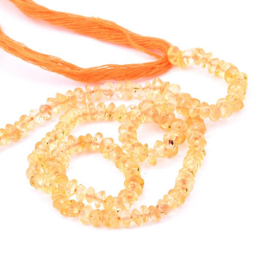 Achat Perle bouton bicone en Citrine 3-4x2-3mm - trou: 0.5mm (1 Fil-34cm)