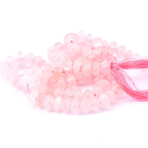 Achat Perle bouton bicone en Quartz rose 5-6x3-4mm (1 Fil-32cm)