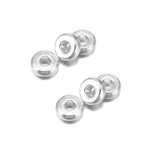 Achat Séparateurs Perles Heishi Acier Inoxydable Argent 6x2mm Trou: 1.8mm (10)