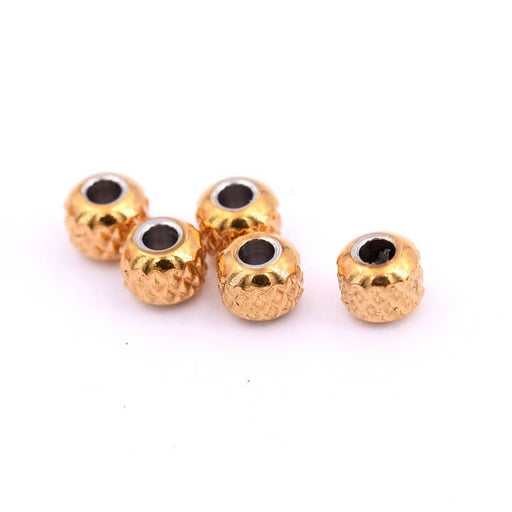 30 perles intercalaire mini toupie metal doré ethnique 5x3mm