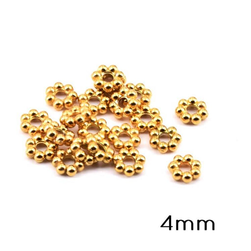 30 perles intercalaire mini toupie metal doré ethnique 5x3mm