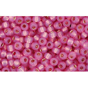 cc2107 - Toho rocailles 2.2mm silver lined milky hot pink (10g)