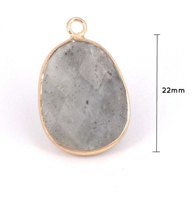 Pendentif Labradorite Facettes Serti Doré clair 22x13mm (1)