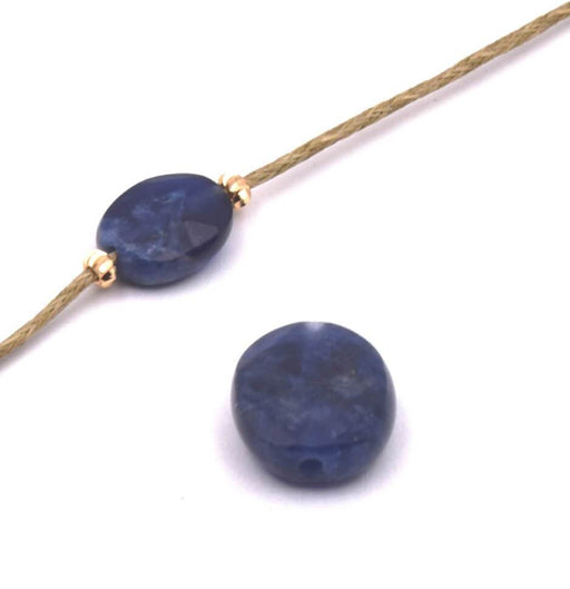 Perles Ovales à Facettes en Sodalite 9x8mm, trou 0,8mm (2)