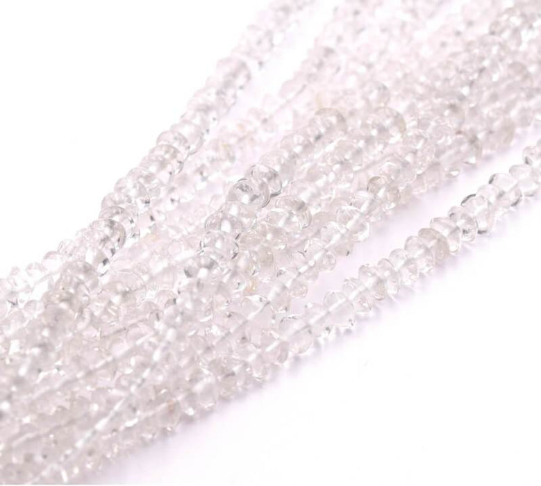 Heishi Beads Rondelle Bicone Chips Quarzkristall 5 mm, Loch 0,5 mm (1)