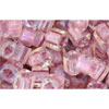 cc267 - perles Toho cube 4mm crystal/rose gold lined (10g)