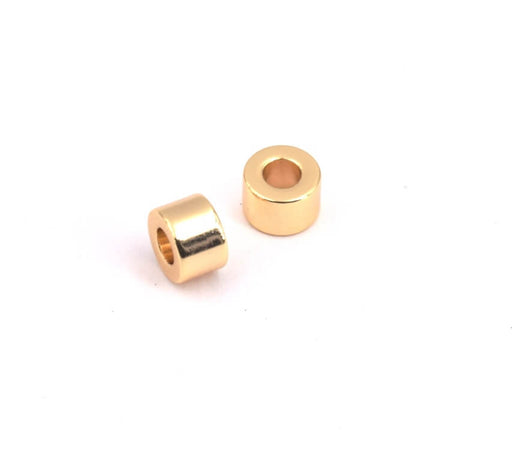 Kaufen Sie Perlen in der Schweiz Breite Perlen Tube Vergoldete 18K Qualitat, 6x4mm - Loch : 3mm (5)