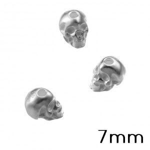 Totenkopfperle 7mm Sterling Silber 925-loch : 1,6mm-(1)